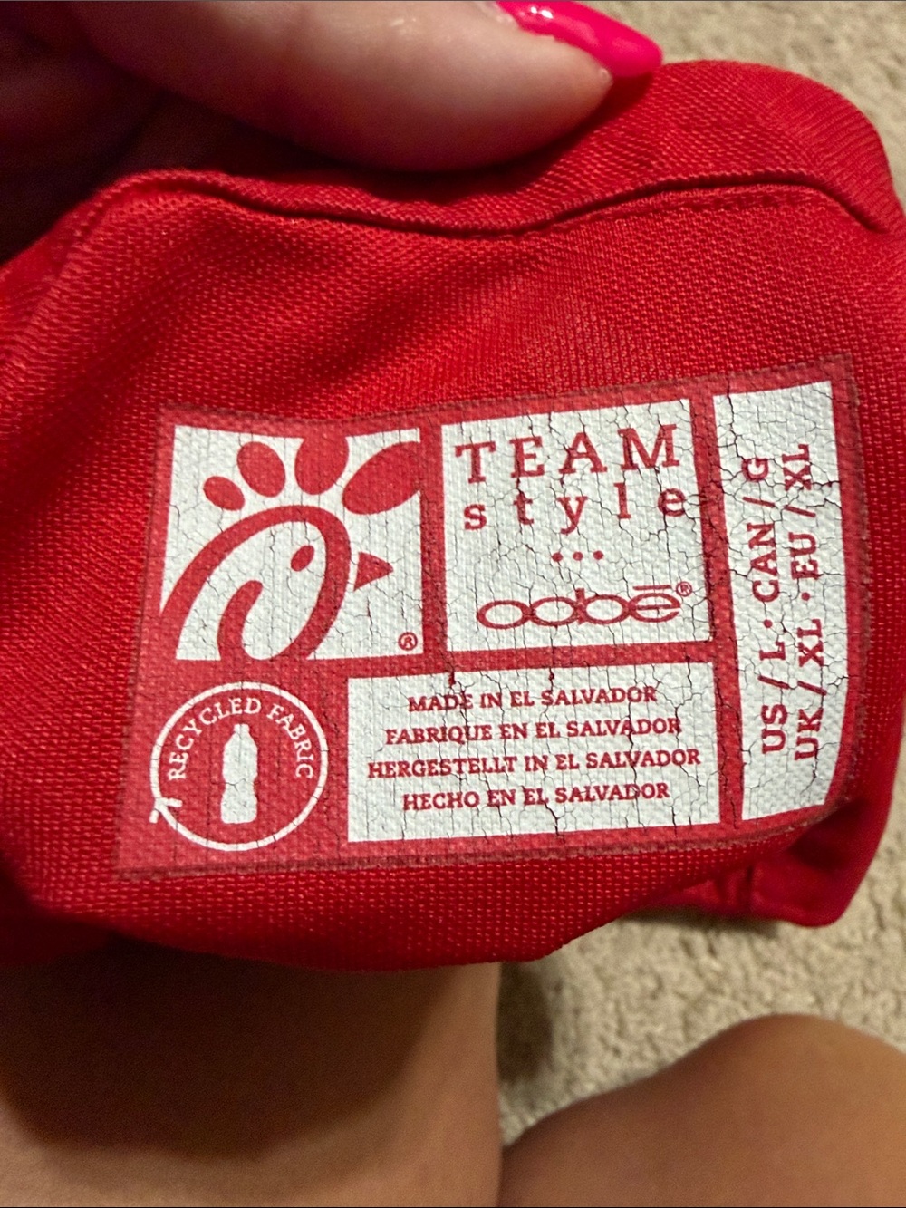 Oobe Chick Fil A Polo Shirt Womens Large Red Short Sleeve Employee Work Stretch - Picture 7 of 7